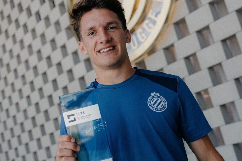 Tzolis clôt son chapitre brugeois avec le titre de Joueur de la Saison fondé sur les données avant son transfert à Arsenal